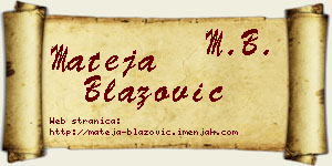 Mateja Blažović vizit kartica
